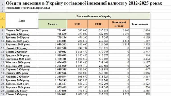 В Україну вперше ввезли більше готівкових євро, ніж доларів В Україну вперше ввезли більше готівкових євро, ніж доларів
