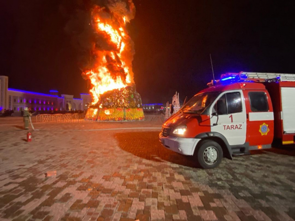 В Казахстане новогодняя елка сгорела в первые 20 минут после боя курантов - Проишествия