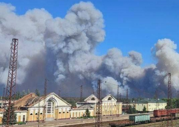 Лісова пожежа на Донеччині через російський обстріл під Лиманом - 08 травня 2024 :: Донеччина