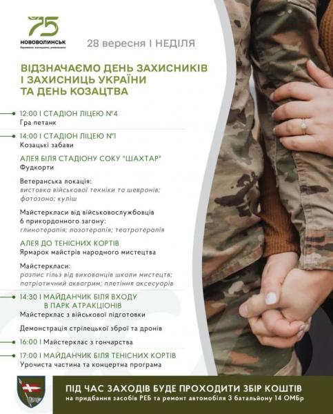День захисників і захисниць України: оприлюднили програму заходів у Нововолинську | Новини Нововолинська День захисників і захисниць України: оприлюднили програму заходів у Нововолинську | Новини Нововолинська
