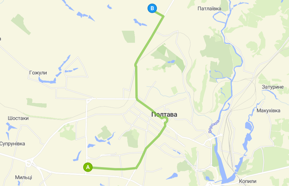 Маршрут 53 маршрутка Полтава