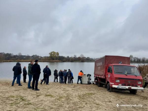 У Нововолинське озеро запустили майже пів тонни риби | Новини Нововолинська
