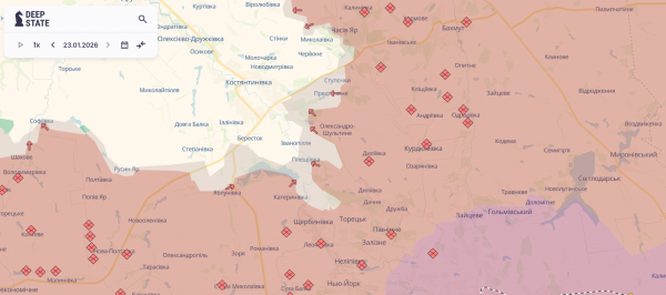 DeepState показав просування армії РФ у Краматорському районі Донецької області - 24 січня 2026 :: Донеччина