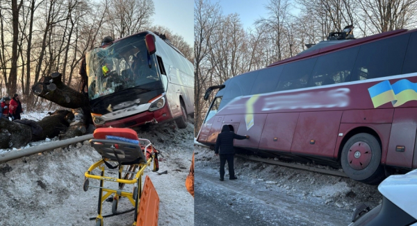 ДТП на Львівщині: автобус &laquo;Відень-Київ&raquo; з&rsquo;їхав з дороги - 17 січня 2026 :: Донеччина