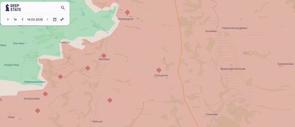 Російські сили просунулися в Харківській, Луганській та Запорізькій областях — DeepState - 15 березня 2026 :: Донеччина Російські сили просунулися в Харківській, Луганській та Запорізькій областях — DeepState - 15 березня 2026 :: Донеччина