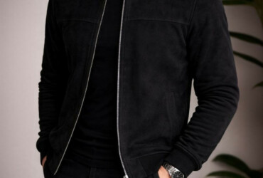 Бомбер чоловічий демісезонний замш, на блискавці