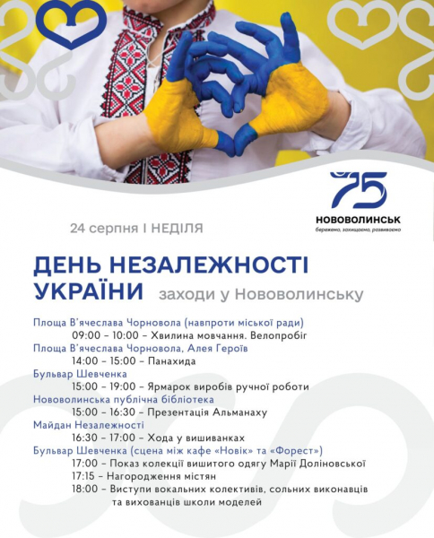 День Незалежності: оприлюднили програму заходів у Нововолинську | Новини Нововолинська День Незалежності: оприлюднили програму заходів у Нововолинську | Новини Нововолинська